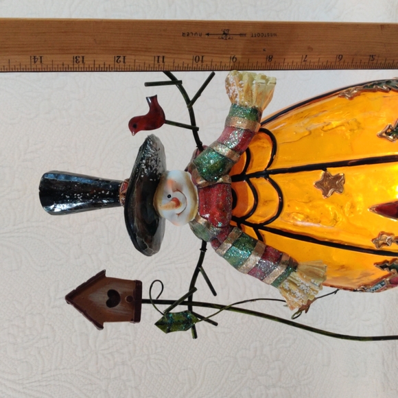 Vintage Snowman Light with Christmas Town Scene - Picture 6 of 6